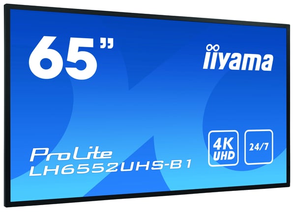 iiyama LH6552UHS-B1 skilte display Digital fladpaneldisplay 163,8 cm (64.5") IPS 500 cd/m² 4K Ultra HD Sort Indbygget processer Android 8.0 24/7