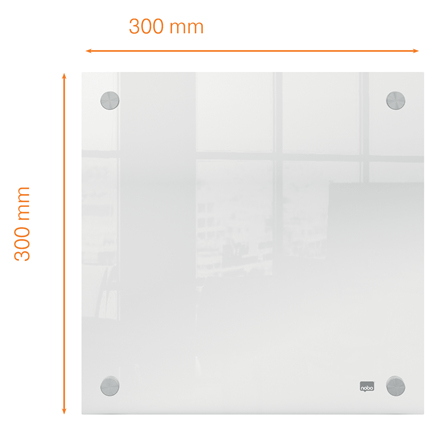 Nobo transparent akryl mini whiteboard vægmonteret 300x300mm