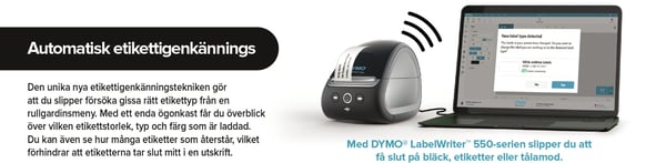 DYMO LabelWriter 550 etiketprinter | Etiketmaskine med direkte termisk udskrivning | Automatisk etiketgenkendelse | Udskriver adresseetiketter, forsendelsesetiketter, stregkodeetiketter m.m. | EU 2-benet stik