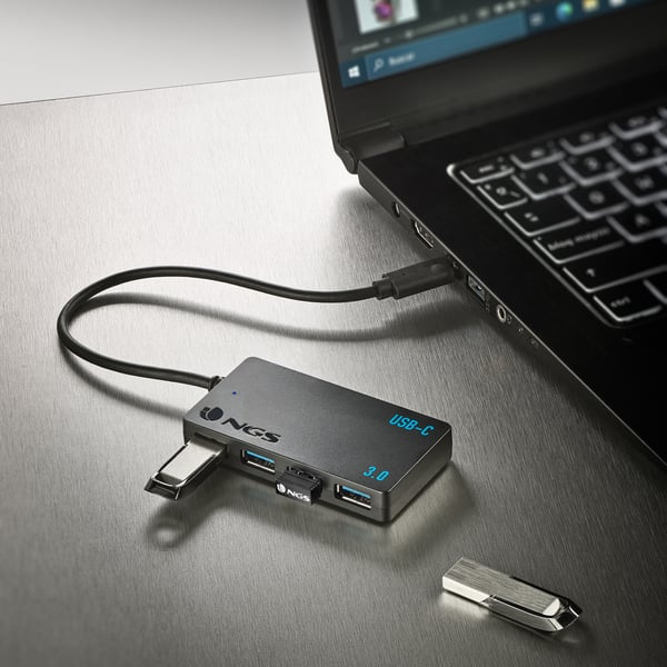 NGS WONDER IHUB4 USB 3.2 Gen 1 (3.1 Gen 1) Type-A 480 Mbit/s Svart