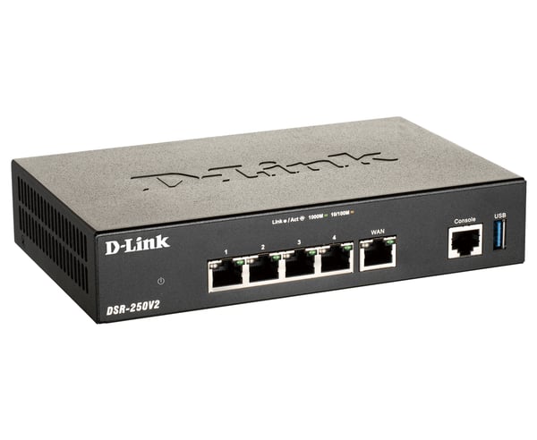 D-Link DSR-250V2 trådløs router Gigabit Ethernet Sort