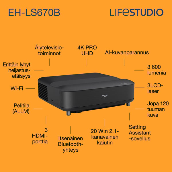Epson Lifestudio Grand EH-LS670B – metallinmusta