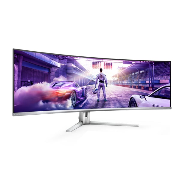 Philips Evnia 8000 49M2C8900L/00 platta pc-skärmar 124,2 cm (48.9") 5120 x 1440 pixlar Dual QHD QD-OLED Vit