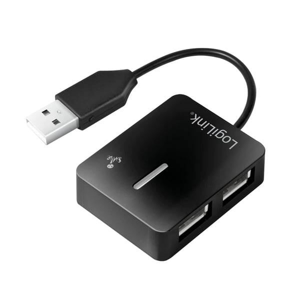LogiLink USB 2.0 4-Port Hub 480 Mbit/s Sort