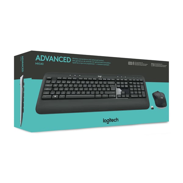Logitech MK540 Advanced tastatur Mus inkluderet Universel RF trådløst AZERTY Belgisk Sort