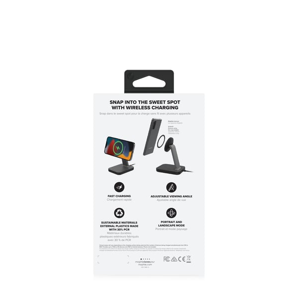 mophie 401309746 mobilladdare Smartphone Svart AC Trådlös laddning Snabb laddning inomhus
