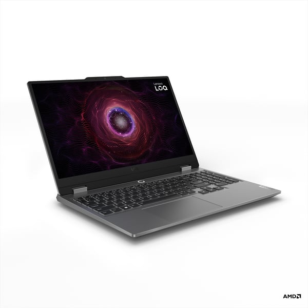 Lenovo LOQ 15AHP9 AMD Ryzen™ 7 7445HS Laptop 39,6 cm (15.6") Fuld HD 16 GB DDR5-SDRAM 512 GB SSD NVIDIA GeForce RTX 4050 Wi-Fi 6 (802.11ax) Windows 11 Home Grå Italiensk