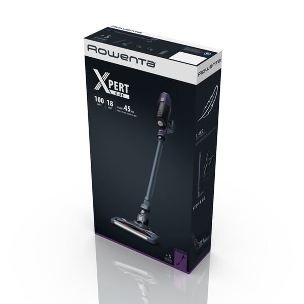 Rowenta RH6838 2-in-1-varsi-imuri Akku Kuiva Pussiton 0,55 L 100 W Purppura, Harmaa