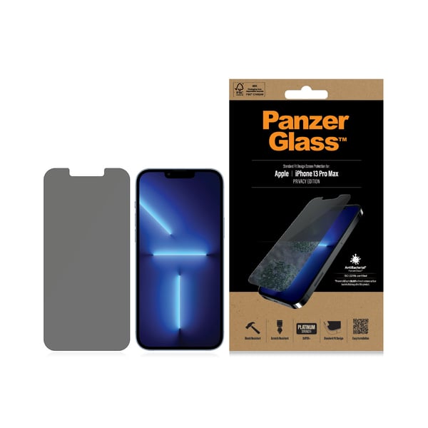 PanzerGlass ® Privacy Skærmbeskyttelse iPhone 13 Pro Max | Standard Fit