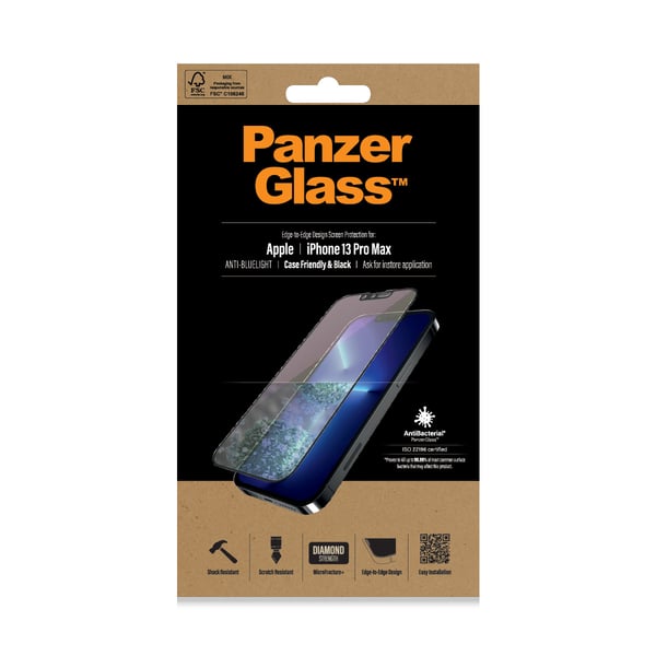 PanzerGlass ® Anti-blue light Skærmbeskyttelse iPhone 13 Pro Max | Edge-to-Edge
