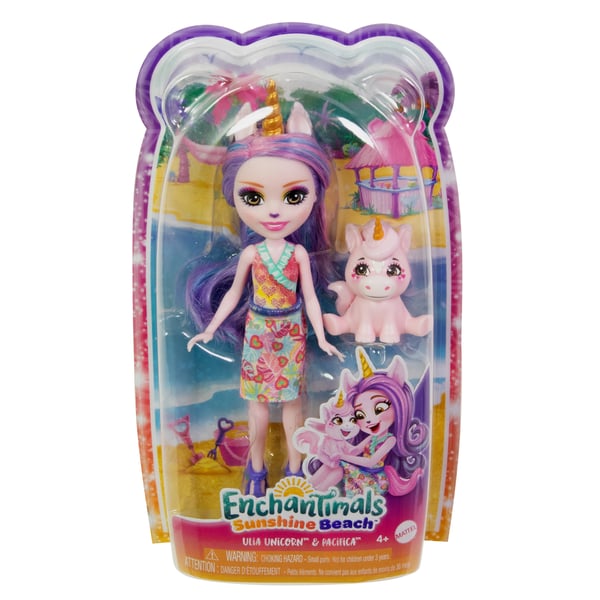 Enchantimals Sunshine Beach ULIA UNICORN & PACIFICA Doll