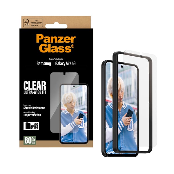 PanzerGlass ® Screen Protector Samsung Galaxy A27 5G | Ultra-Wide Fit w. EasyAligner Kirkas näytönsuoja 1 kpl