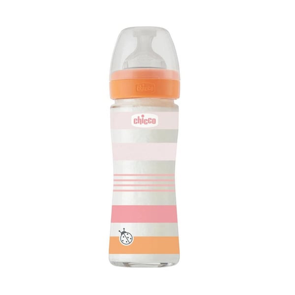 Chicco 00028721110000 nappflaskor 240 ml Orange, Rosa, Transparent, Vit Glas