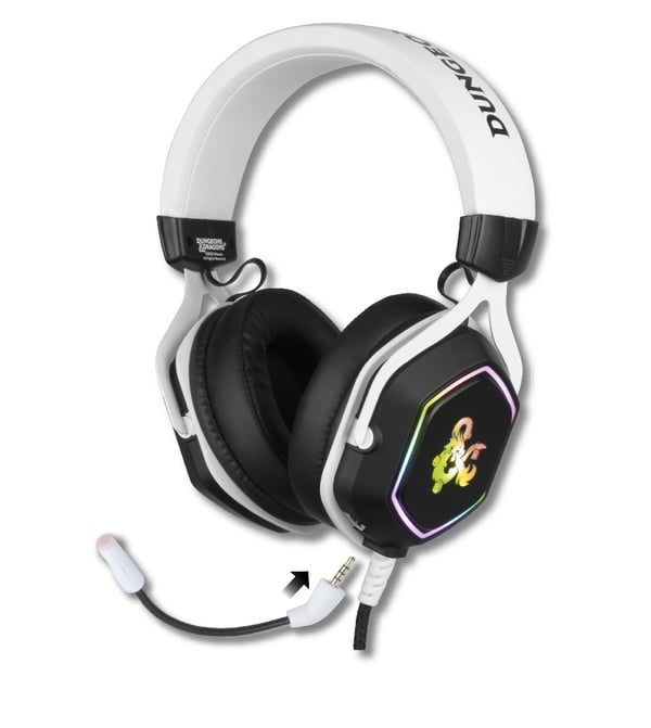 Konix 82381120335 hovedtelefoner/headset Ledningsført Spil USB Type-A Sort, Hvid