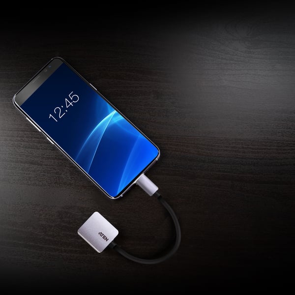 ATEN UC3002A-AT videokaapeli-adapteri USB Type-C VGA (D-Sub) Musta, Hopea