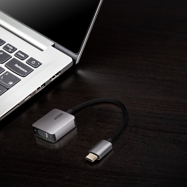 ATEN UC3002A-AT videokaapeli-adapteri USB Type-C VGA (D-Sub) Musta, Hopea