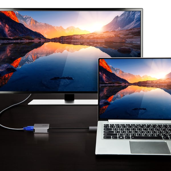 ATEN UC3002A-AT videokaapeli-adapteri USB Type-C VGA (D-Sub) Musta, Hopea