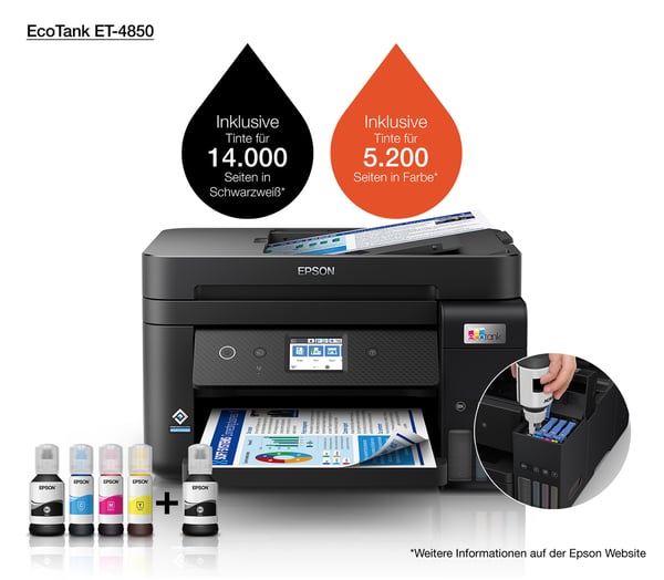 Epson EcoTank ET-4850 Inkjet A4 4800 x 1200 dpi 33 sider pr. minut Wi-Fi