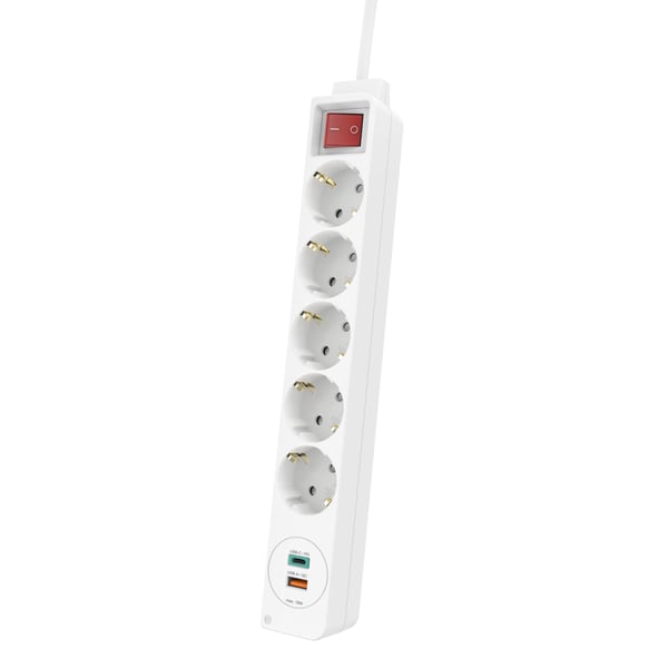 Hama 00133758 stikdåse 5 AC stikkontakt(er) Indendørs Hvid