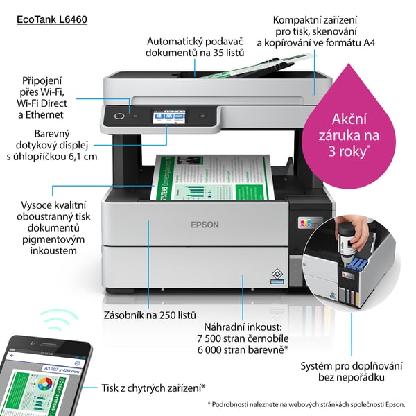 Epson EcoTank L6460 Bläckstråleskrivare A4 4800 x 1200 DPI 37 ppm Wi-Fi