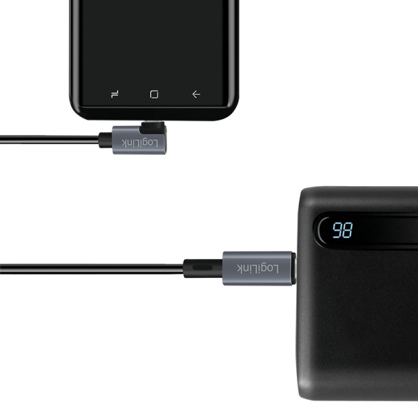 LogiLink CU0182 USB-kablar USB 2.0 1 m USB C 0,48 Gbit/s 100 W Svart, Silver