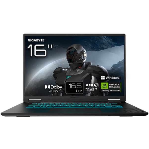 GIGABYTE GAMING A16 3WHK3FR864SH laptop AMD Ryzen™ 7 260 40,6 cm (16") WUXGA 32 GB DDR5-SDRAM 1 TB SSD NVIDIA GeForce RTX 5070 Wi-Fi 6E (802.11ax) Windows 11 Home Sort