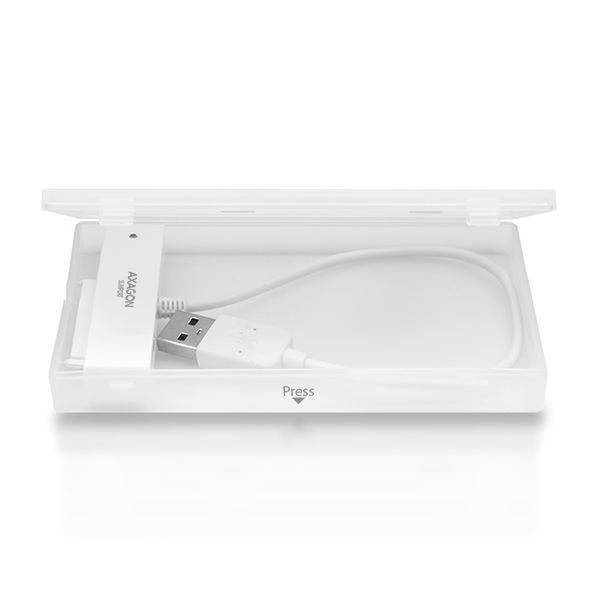 Axagon ADSA-1S Hölje för lagringsenheter HDD- / SSD kabinett Vit 2.5"
