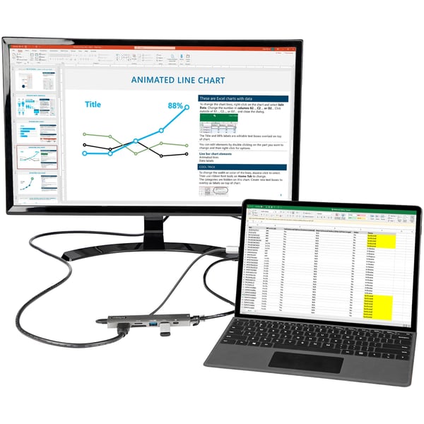 StarTech.com USB-C -moniporttisovitin - USB-C - 4K 60 Hz HDMI 2.0, 100 W virransyöttö läpivientiin,