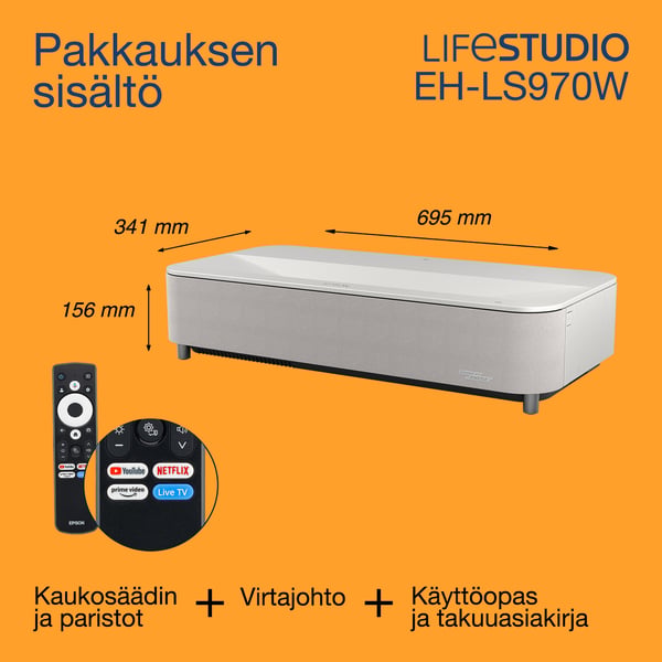 Epson Lifestudio Grand Plus EH-LS970W – timantinvalkoinen