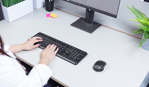 Trust TKM-350 tastatur Mus inkluderet Kontor RF trådløst QWERTZ Tysk Sort