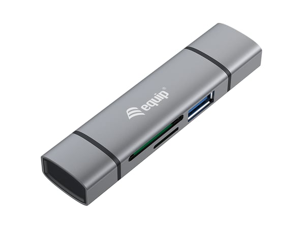 Equip 245460 kortinlukija USB 3.2 Gen 1 (3.1 Gen 1) Type-A/Type-C Harmaa