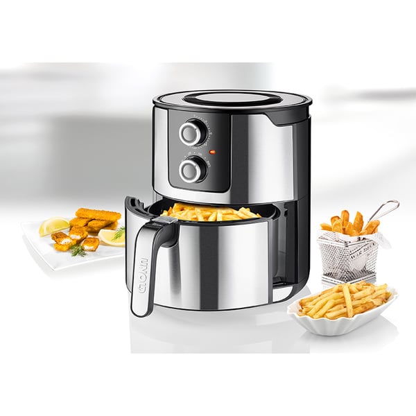 Unold 58655 frituregryde Dobbelt 5 L 1400 W Varmluftsteger Sort, Rustfrit stål
