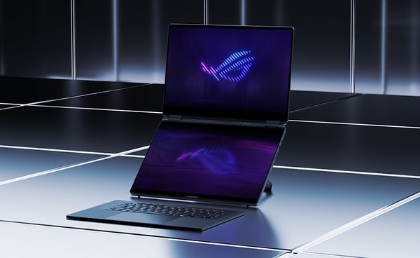 ASUS ROG Zephyrus Duo GX651AX-SR004W Intel Core Ultra 9 386H Hybrid (2-i-1) 40,6 cm (16") Berøringsskærm 3K 64 GB LPDDR5x-SDRAM 2 TB SSD NVIDIA GeForce RTX 5090 Wi-Fi 7 (802.11be) Windows 11 Home Grå QWERTZ Tysk