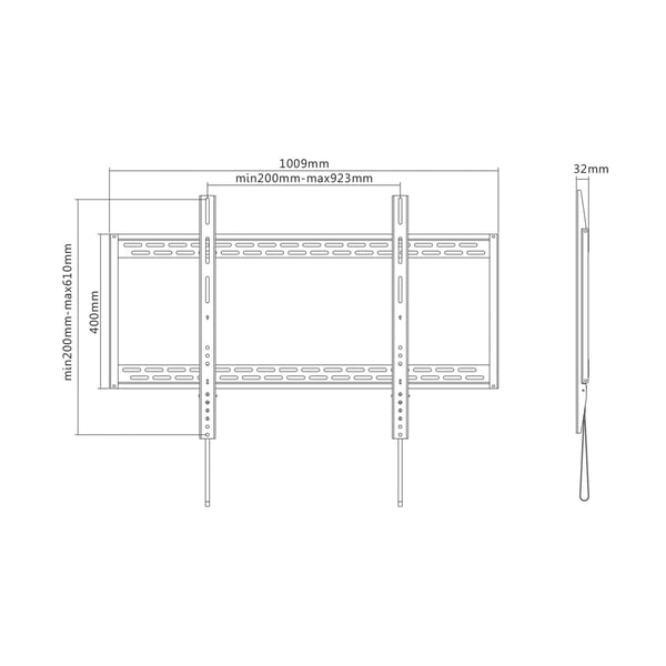 AISENS WT100F-067 tv-beslag 2,54 m (100") Sort