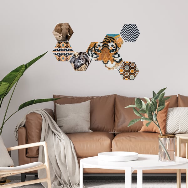 SES Creative Beedz Hex tiles Safari