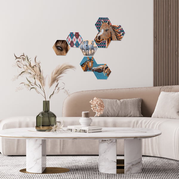 SES Creative Beedz Hex tiles Horses