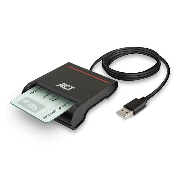 ACT AC6015 läsare smarta kort inomhus USB USB 2.0 Svart
