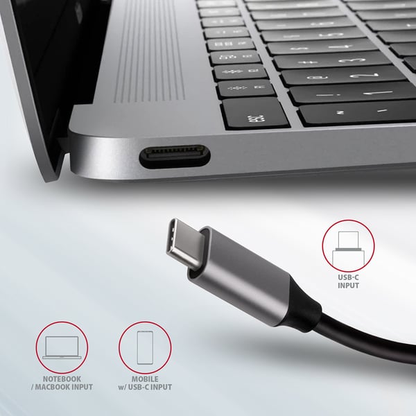 Axagon HMC-6M2 kannettavien tietokoneiden telakka ja porttitoistin Langallinen USB 3.2 Gen 1 (3.1 Gen 1) Type-C Alumiini