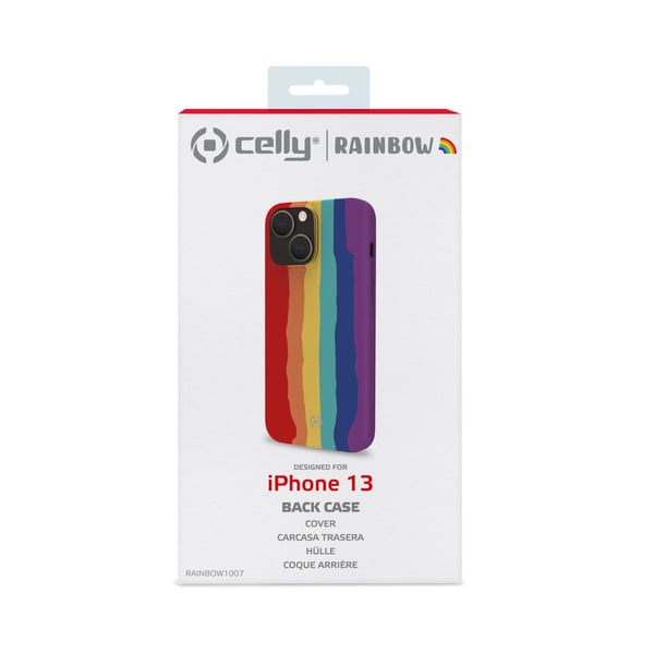 Celly RAINBOW iPhone 13 mobiltelefonfodral 15,5 cm (6.1") Mobilskal Multifärg