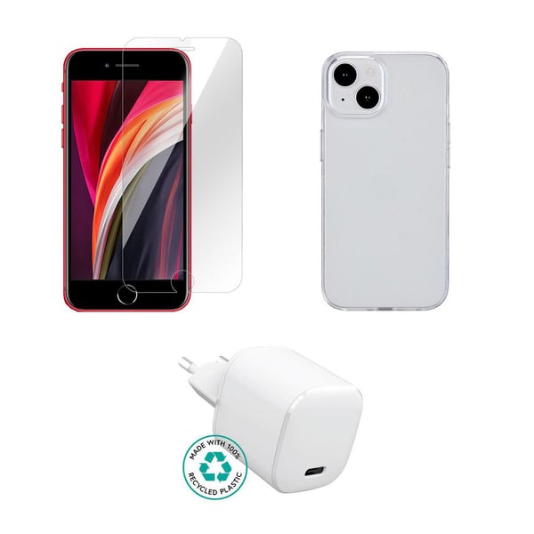 eSTUFF ES-KIT-IPHSE(2022) mobilladdare Mobiltelefon Transparent, Vit AC inomhus