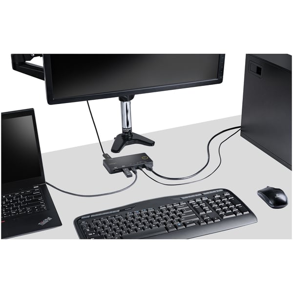 StarTech.com 2-ports hybrid KVM-switch HDMI + USB-A og USB-C - 4K 60Hz HDMI 2.0-skærm - Kompakt De