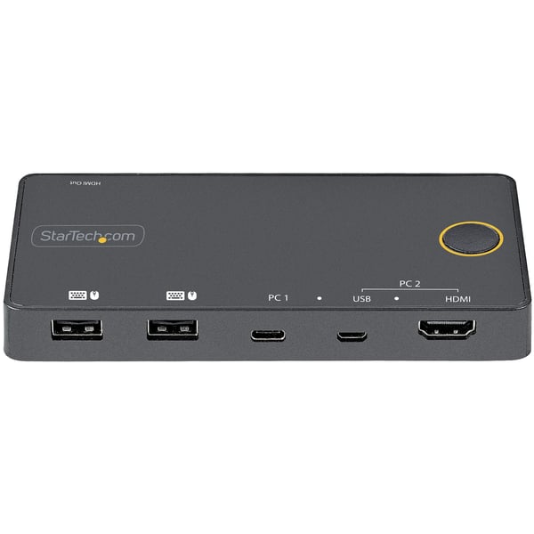 StarTech.com 2-ports hybrid KVM-switch HDMI + USB-A og USB-C - 4K 60Hz HDMI 2.0-skærm - Kompakt De