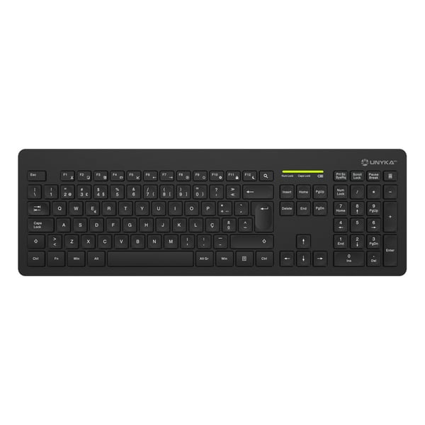UNYKAch UK505446 tastatur Mus inkluderet Kontor RF trådløst QWERTY Portugisisk Sort