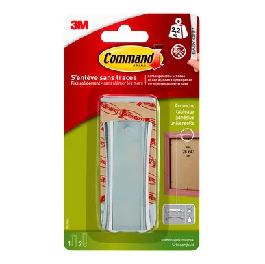 3M Command Sisätila Valokuvakoukku Hopea 2 kpl 3M Command Sisätila Valokuvakoukku Hopea 2 kpl