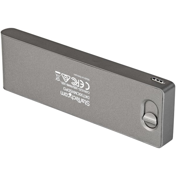 StarTech.com DKT30CMHSDPD kannettavien tietokoneiden telakka ja porttitoistin Telakointi USB 3.2 Gen 1 (3.1 Gen 1) Type-C Musta, Harmaa
