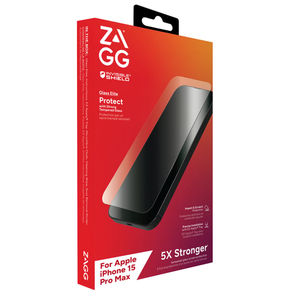 ZAGG InvisibleShield Glass Elite AM E Apple iPhone 15 Pro Max Screen EN/FR