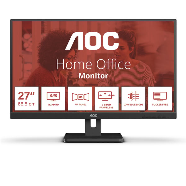 AOC E3 Q27E3UAM platta pc-skärmar 68,6 cm (27") 2560 x 1440 pixlar Quad HD Svart