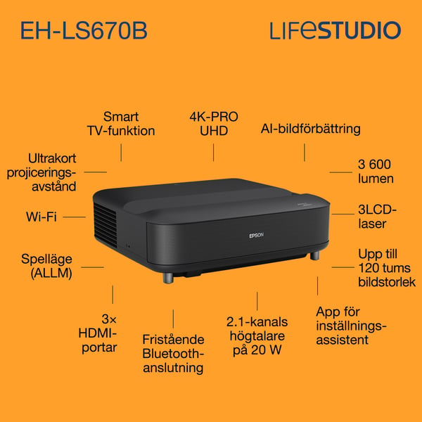 Epson Lifestudio Grand EH-LS670B – svartmetallic