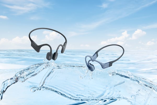 SHOKZ OpenSwim Pro Headset Trådløs Halsbånd Sport Bluetooth Sort, Rød