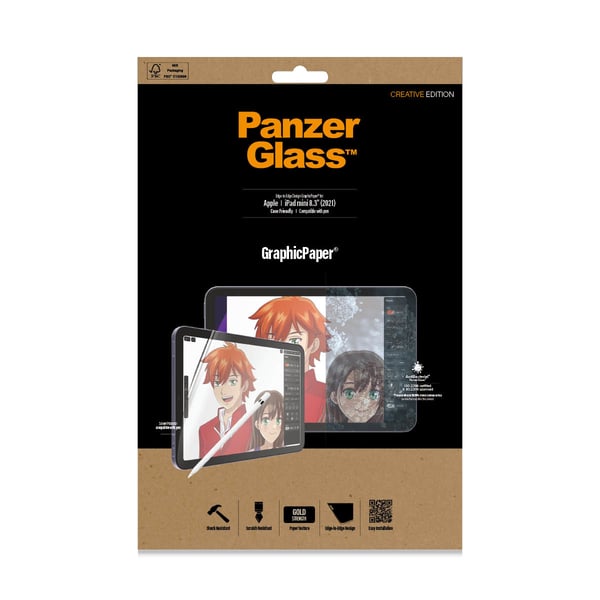 PanzerGlass CF GraphicPaper Anti Bacterial Paperimainen näytönsuoja Apple 1 kpl